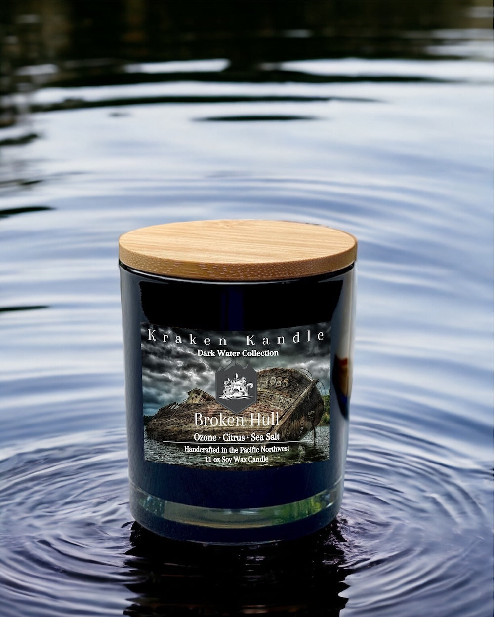 Broken Hull Candle scents of ozone citrus and sea salt