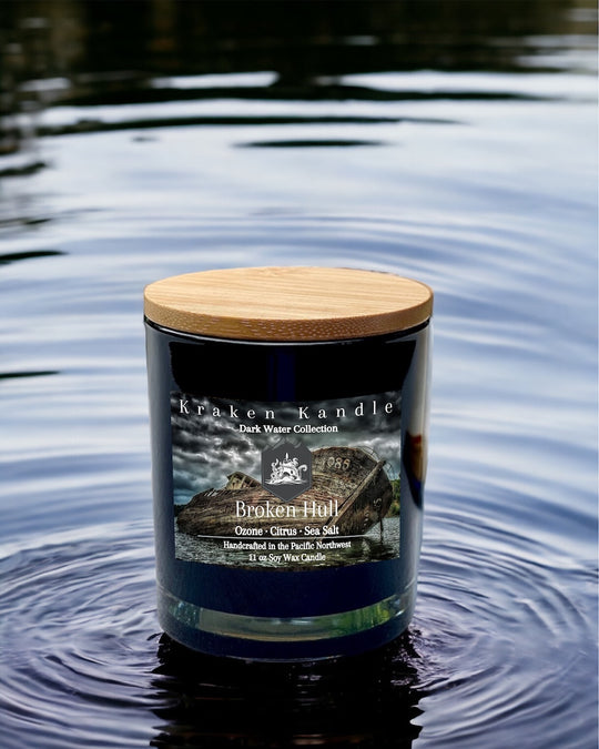 Broken Hull Candle scents of ozone citrus and sea salt