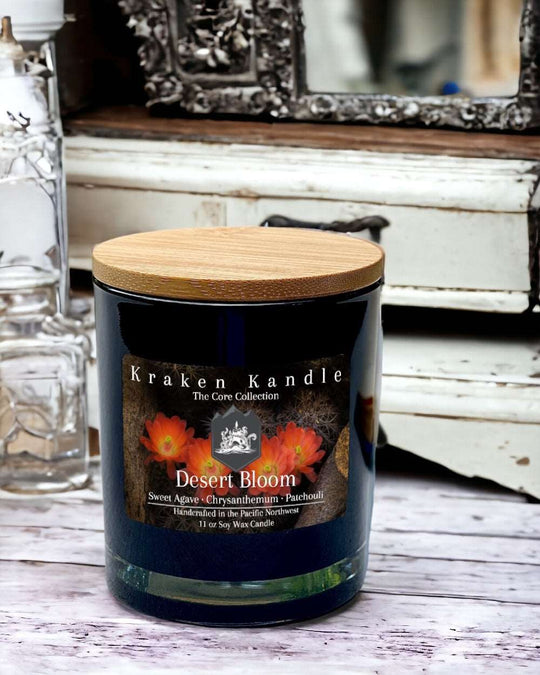 Desert Bllom scented candle fragrance of sweet agave chrysanthemum and patchouli