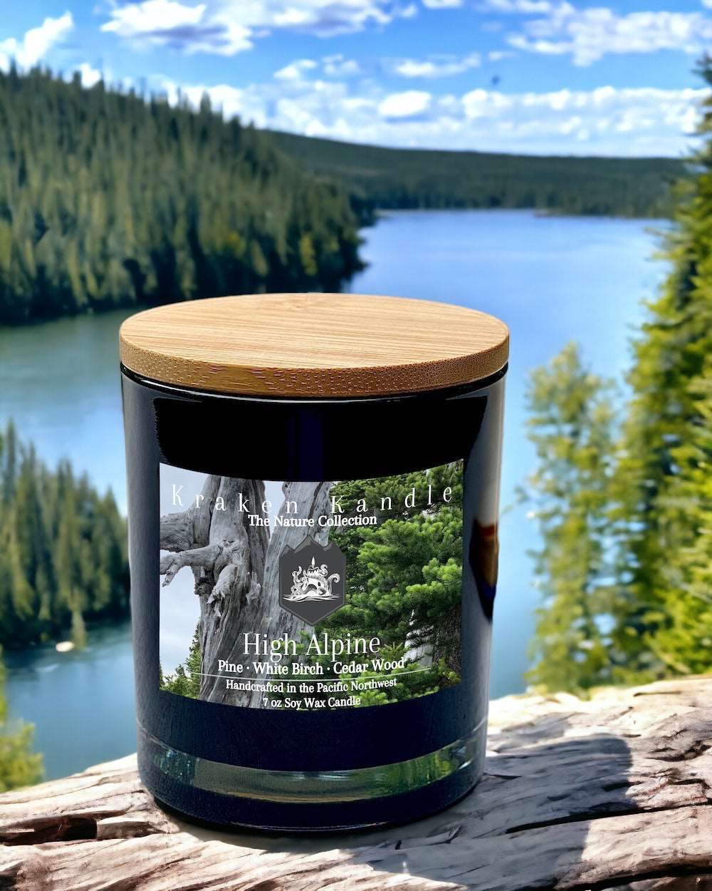 High mountain scented candle alpine summer lakes