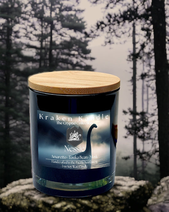 Nessie candle in the depths of Loch Ness Scotland