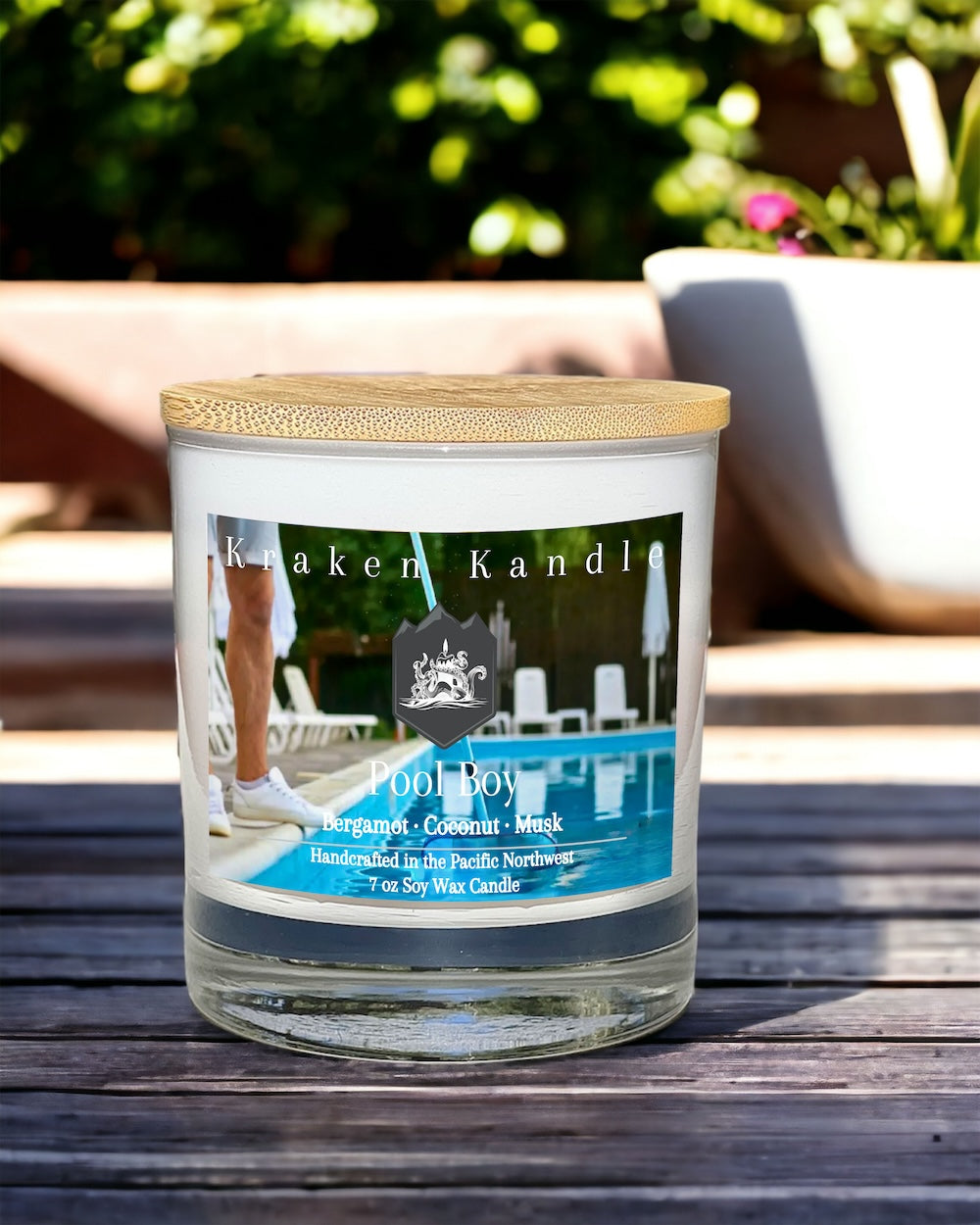 Pool Boy candle bergamot coconut and musk