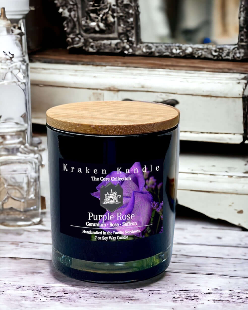 Purple Rose candle hand poured scented candles