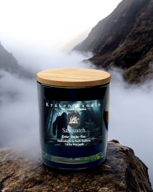 Sasquatch Handmade candles cedar smoke and pine Bigfoot candle scents