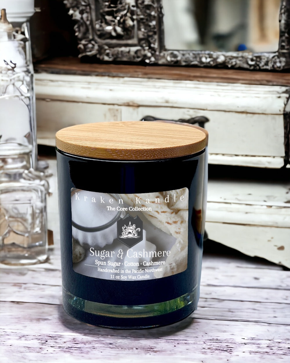 Sugar and Cashmere candle scented with spun sugar cream and cashmere